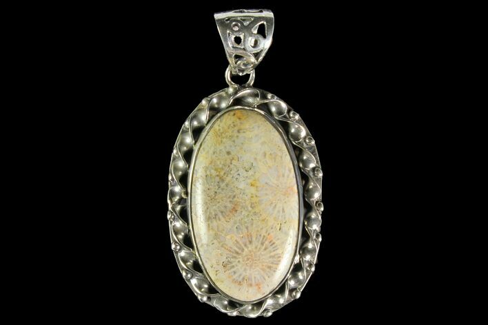 Million Year Old Fossil Coral Pendant - Sterling Silver #142285